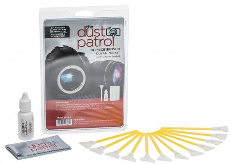 The Dust Patrol Sensor Cleaning Kit w. 12x Alpha Swabs Full Frame + Gamma Fluid + Micro Fiber Cloth 