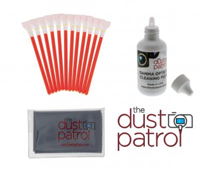 The Dust Patrol Sensor Cleaning Kit w. 12x Alpha Swabs APS-C + Gamma Sensor Fluid + Micro Fiber Cloth 